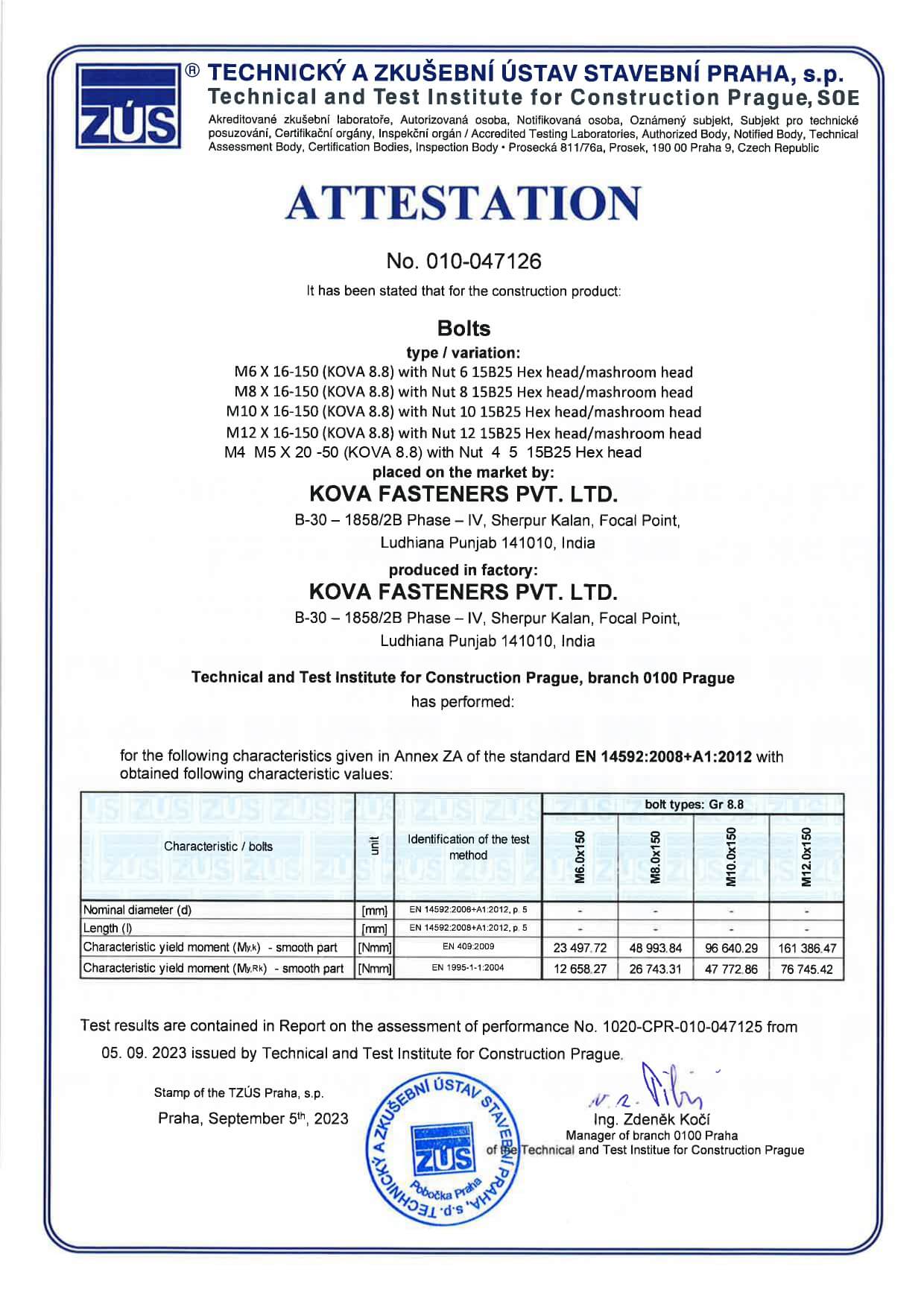 FINAL CERTIFICATE 14592 page 0001 EN 14592